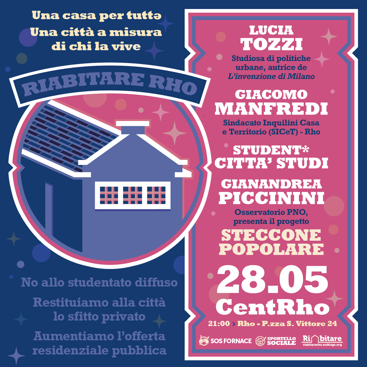 Una casa per tutt*, una città a misura di chi la vive: il 28 maggio incontro pubblico al CentRho